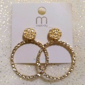 Round Gold Sparkling Earrings!💫